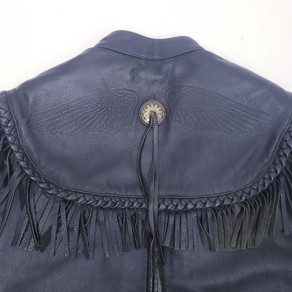 Harley Davidson Willie G Vintage Fringe Leather Motorcycle Biker Women's Jacket - Picture 6 of 16